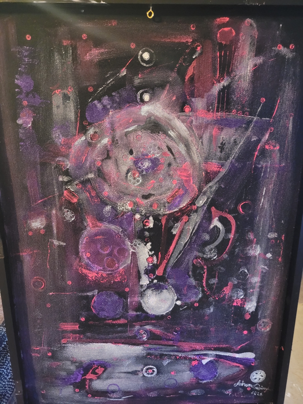 Galaxy Orignal Abstract Painting in Purple and Pink by Art Worthy